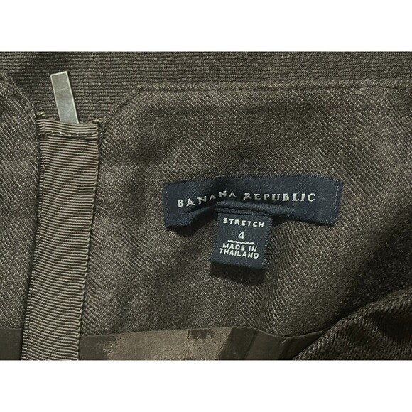 Banana Republic Skirt Mini Size 4 Stretch Lined Side Zip Brown - Picture 8 of 10